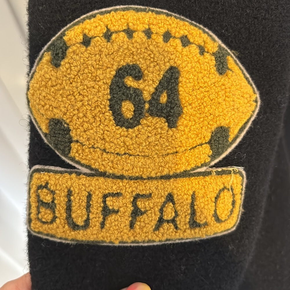 Vintage Buffalo David Britton black and gold wool varsity bomber jacket - Picture 4 of 6